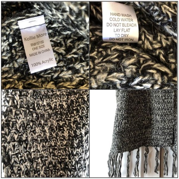 *NWOT* Beautifully Crafted Tassel-Trim Turtleneck Knit Poncho (with Pockets!) - Picture 13 of 16